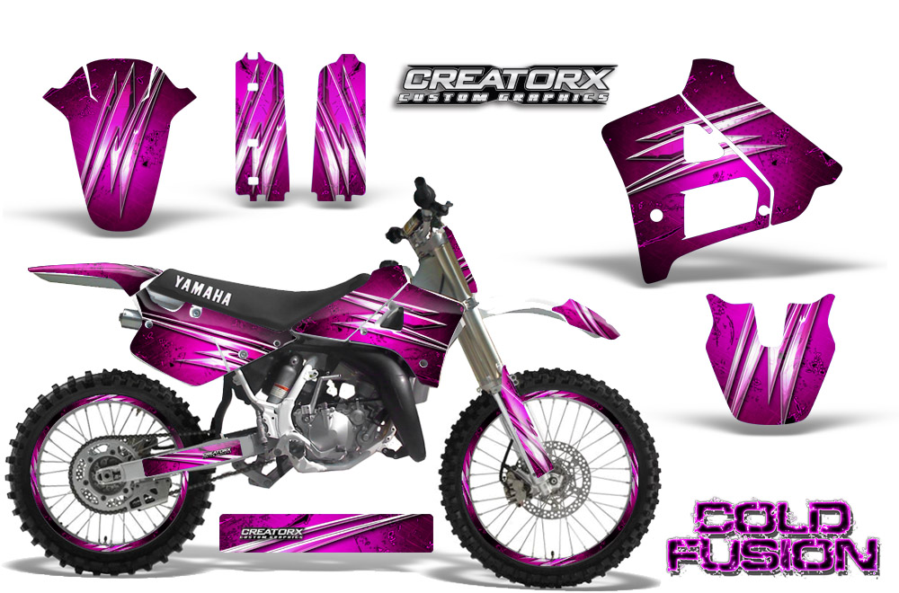 Yamaha YZ125 91-92 Graphics Kit Cold Fusion Pink NP Rims